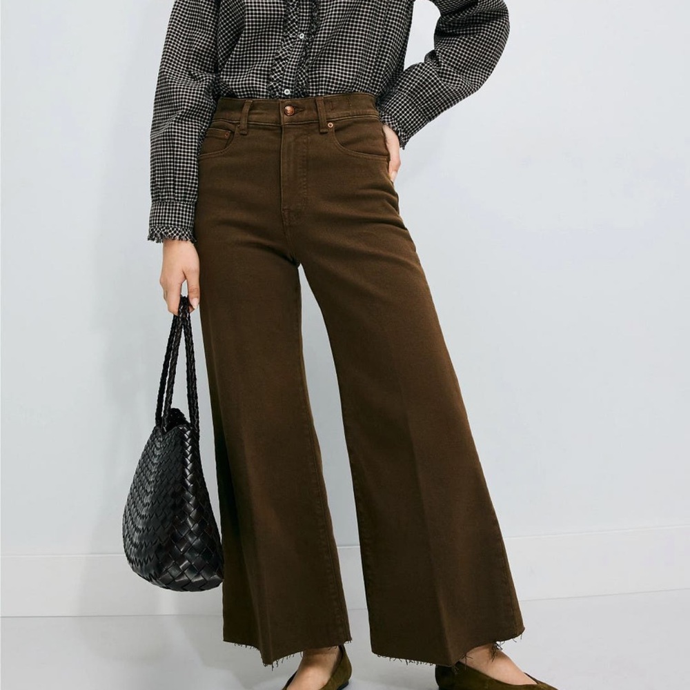 Madewell Wide-Leg High-Rise Pants in Brown